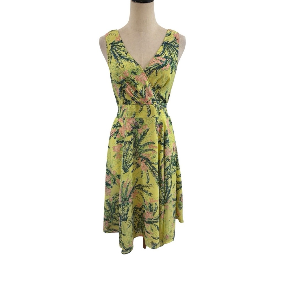 EShakti Sun Dress Womens 6Tropical Floral Chiffon‎ Vacation Wedding Guest Event
